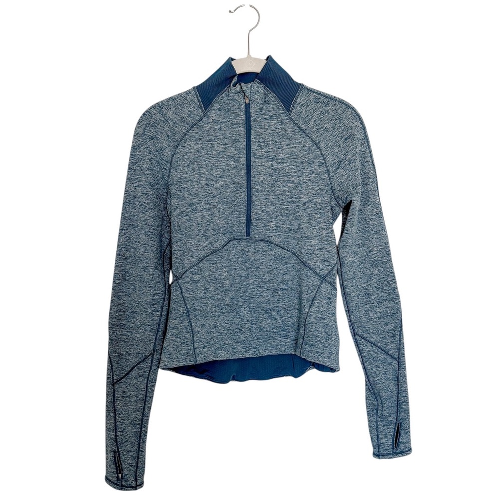 Lululemon Always Alert 1/2 Zip Heathered Petrol Blue